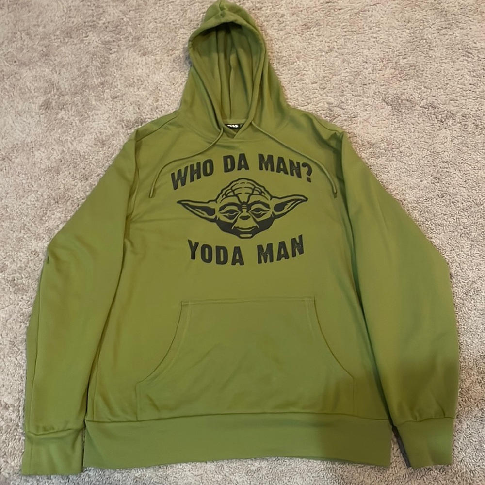 Beautiful Official Star Wars Green Yoda Hoodie Sweatshirt
